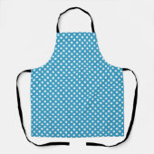 Witte poka Dots op Peacock Blue Background Schort (Voorkant)