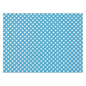 Witte poka Dots op Peacock Blue Background Tafelkleed (Voorkant (Horizontaal))