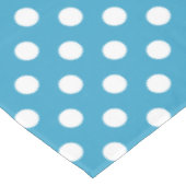 Witte poka Dots op Peacock Blue Background Tafelkleed (Gekanteld)