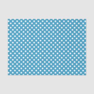 Witte poka Dots op Peacock Blue Background Tissuepapier