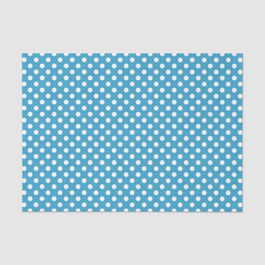 Witte poka Dots op Peacock Blue Background Tissuepapier (Voorkant)