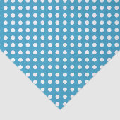Witte poka Dots op Peacock Blue Background Tissuepapier (Detail)