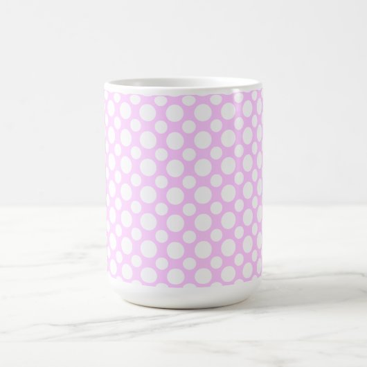 Witte poka Dots op roze koffie Mok (Center)