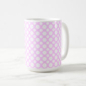 Witte poka Dots op roze koffie Mok (Voorkant rechts)