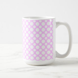 Witte poka Dots op roze koffie Mok