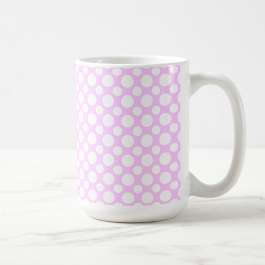 Witte poka Dots op roze koffie Mok (Rechts)