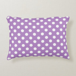 Witte poka Dots op Thistle Paars Accent Kussen