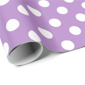 Witte poka Dots op Thistle Paars Cadeaupapier (Rol Hoek)