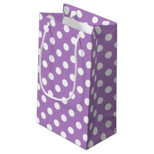 Witte poka Dots op Thistle Paars Klein Cadeauzakje