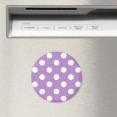 Witte poka Dots op Thistle Paars Magneet (Insitu (Vaatwasser))
