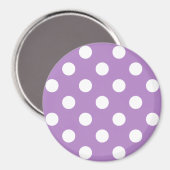 Witte poka Dots op Thistle Paars Magneet (Voorkant / Achterkant)