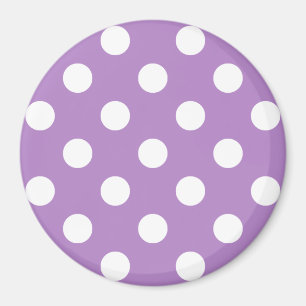 Witte poka Dots op Thistle Paars Magneet