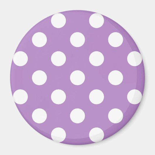 Witte poka Dots op Thistle Paars Magneet (Voorkant)
