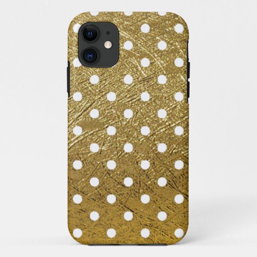 witte poka stipt patroon op golden Case-Mate iPhone case (Achterkant)