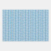 Witte pokadots Chevron Stripes Baby Blue Inpakpapier Vel (Voorkant 3)