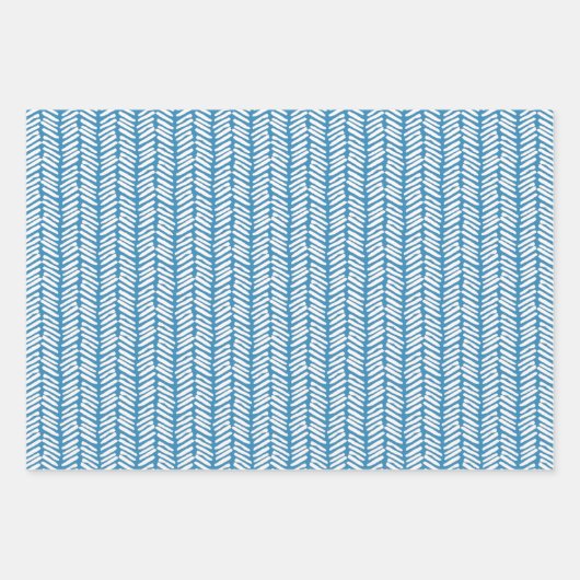 Witte pokadots Chevron Stripes Baby Blue Inpakpapier Vel (Voorkant 3)