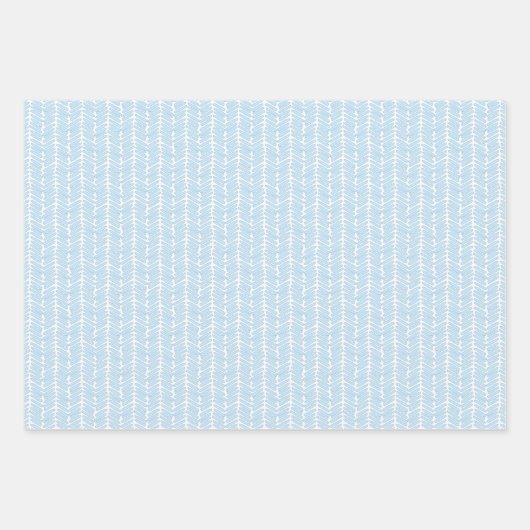 Witte pokadots Chevron Stripes Baby Blue Inpakpapier Vel (Voorkant 2)