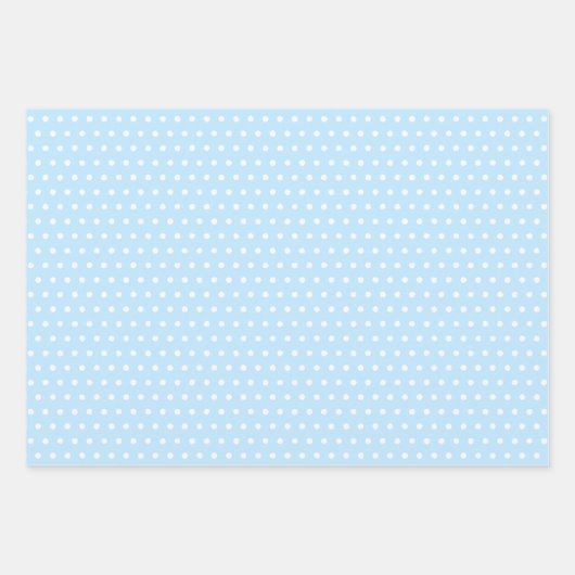 Witte pokadots Chevron Stripes Baby Blue Inpakpapier Vel (Voorkant)