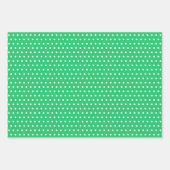 Witte pokadots Chevron Stripes op zomergroen Inpakpapier Vel (Voorkant)