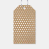 Witte pokadots op bruinkraftpapier cadeaulabel (Achterkant)