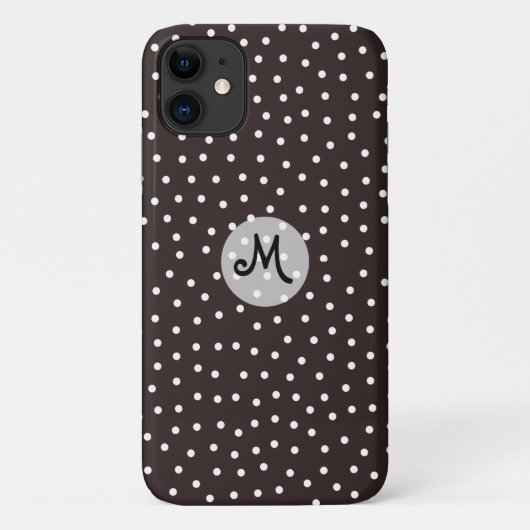 Witte pokadots op zwart met uniek patroon Case-Mate iPhone case (Achterkant)