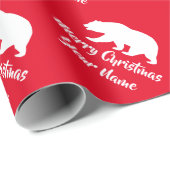Witte polair beer silhouet, aangepast met kerstmis cadeaupapier (Rol Hoek)