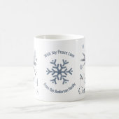 Witte polaire bocht op een tak, vrolijk kerstfeest koffiemok (Center)