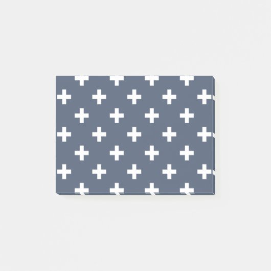 Witte polakkruisen op blauw-grijs post-it® notes (Voorkant)