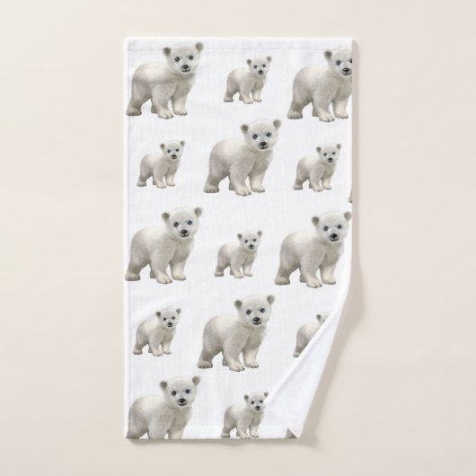 Witte Polar Beer badkamer handdoek sets (Handdoek)