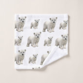 Witte Polar Beer badkamer handdoek sets (Wasdoekje)