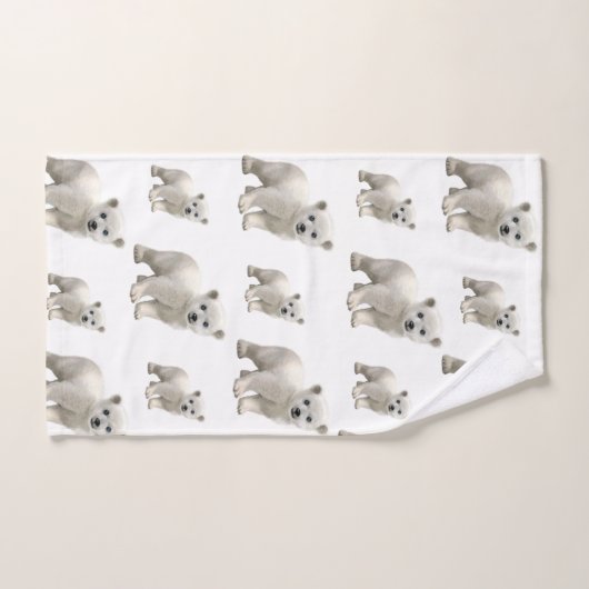 Witte Polar Beer badkamer handdoek sets (Handdoek)