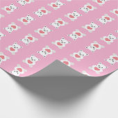 Witte Polar teddybeer met hart Cadeaupapier (Hoek)