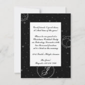 Witte polka dot cirkels op besneeuwde zwarte achte kaart (Voorkant)