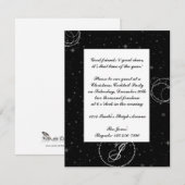 Witte polka dot cirkels op besneeuwde zwarte achte kaart (Voorkant / Achterkant)