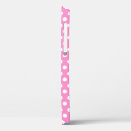 Witte polka dot en roze aangepaste naam Case-Mate iPhone case (Achterkant / Links)