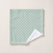 Witte polka dot groen bad handdoek (Wasdoekje)