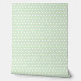 Witte Polka Dot op Bord Groen Patroon Behang