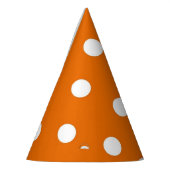 Witte Polka Dot op het Pet van de Oranje Partij Feesthoedjes (Links)