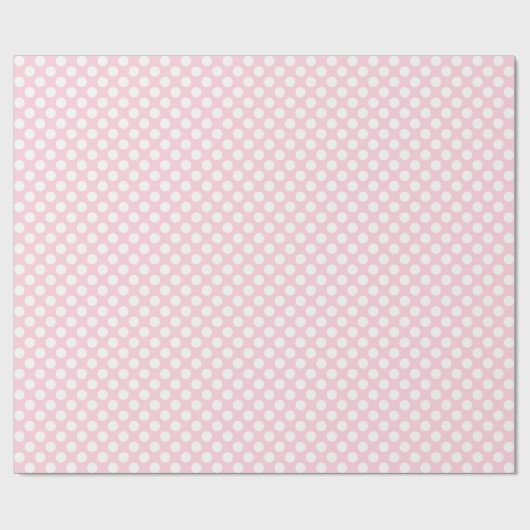 Witte Polka Dot op Lichtroze inpakpapier (Vlak)