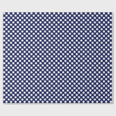 Witte Polka Dot op marineblauw inpakpapier (Vlak)