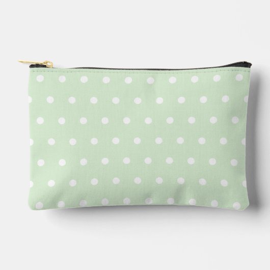 Witte Polka Dot op Melkachtige Jade Groen Etui (Voorkant)