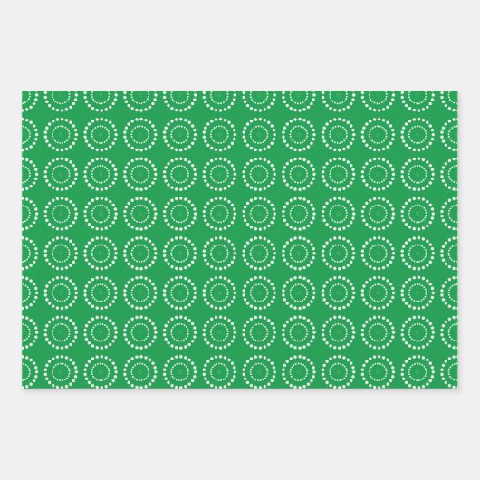 Witte Polka Dot op rood, blauw, groen Inpakpapier Vel (Voorkant 2)