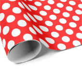 Witte Polka Dot op rood inpakpapier (Rol Hoek)