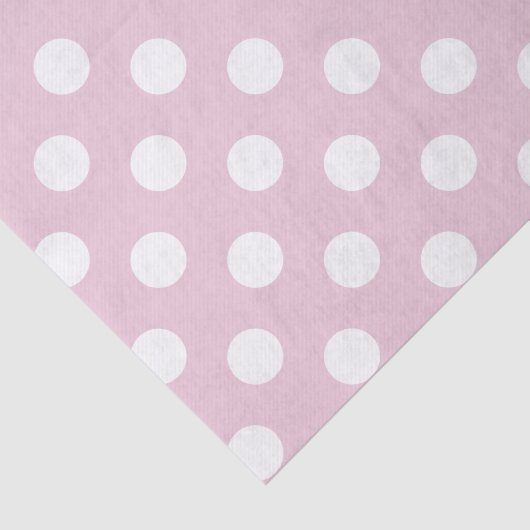Witte Polka Dot op roze achtergrond Tissuepapier (Detail)