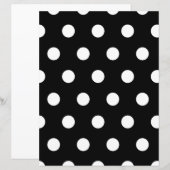 Witte Polka Dot op Zwart Briefpapier Papier (Voorkant / Achterkant)