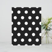 Witte Polka Dot op Zwart Briefpapier Papier (Staand voorkant)