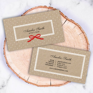 Witte polka dot rode lint sociale media kraft visitekaartje