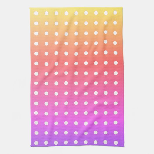 Witte polka-dot zonsopgang theedoek (Verticaal)