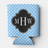 Witte Polka Dots 3I monogram Blikjeskoeler (Achterkant)