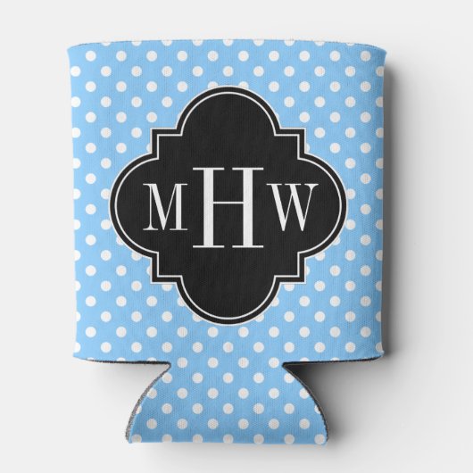 Witte Polka Dots 3I monogram Blikjeskoeler (Achterkant)